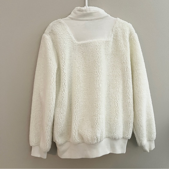 Sweaty Betty Sherpa Half Zip Sweatshirt Women’s Size 12 XL White Ivory - Picture 4 of 4